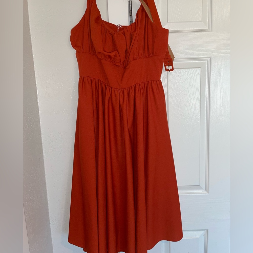 Vixen by Micheline Pitt - Ingenue Swing Dress in Pumpkin Spice